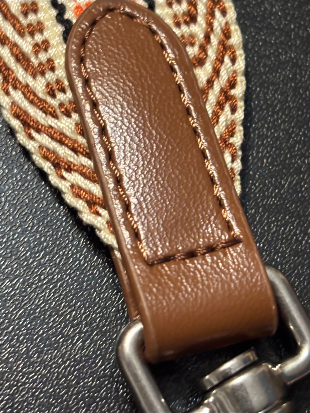 Purse Bag Strap Accessory Orange and Brown Replacement Belt Strap - Picture 4 of 17